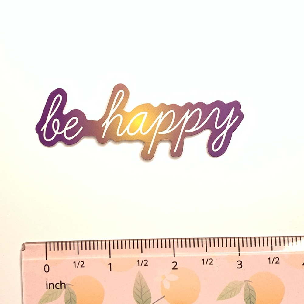 Be Happy Vinyl Sticker - Picture 2 of 2